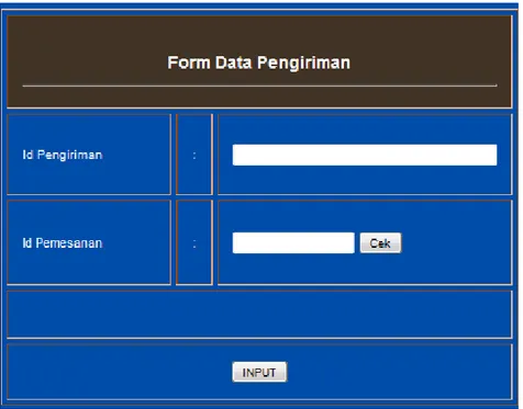 Gambar 7. Form Pemesanan d. Form Data stok