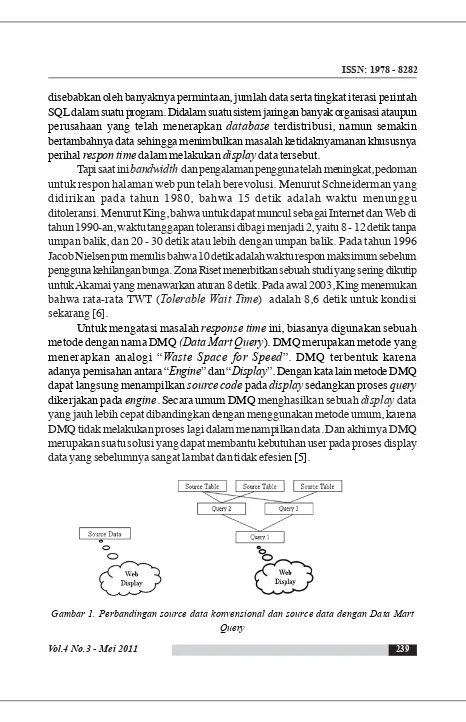 Gambar 1. Perbandingan source data konvensional dan source data dengan Data Mart