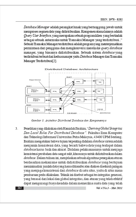 Gambar 3. Arsitektur Distributed Database dan Komponennya