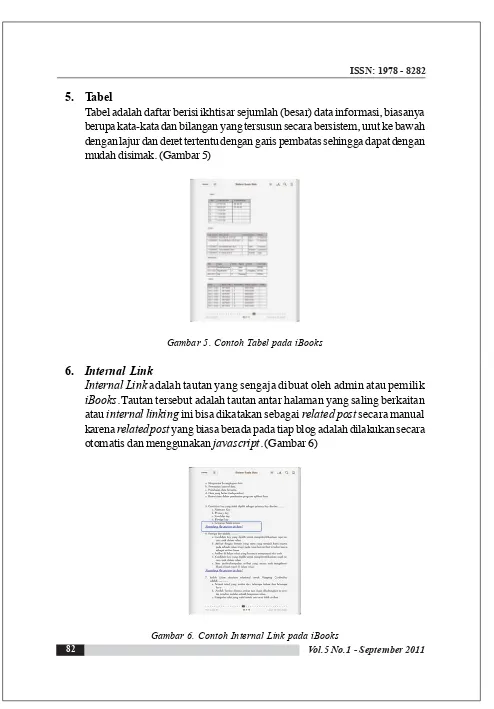 Gambar 5. Contoh Tabel pada iBooks