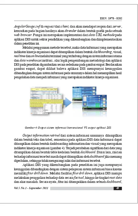 Gambar 4 Output sistem informasi konvensional VS output aplikasi DIS
