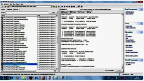 Gambar 3.14 Tampilan layar proses running simulation Deform 2D 