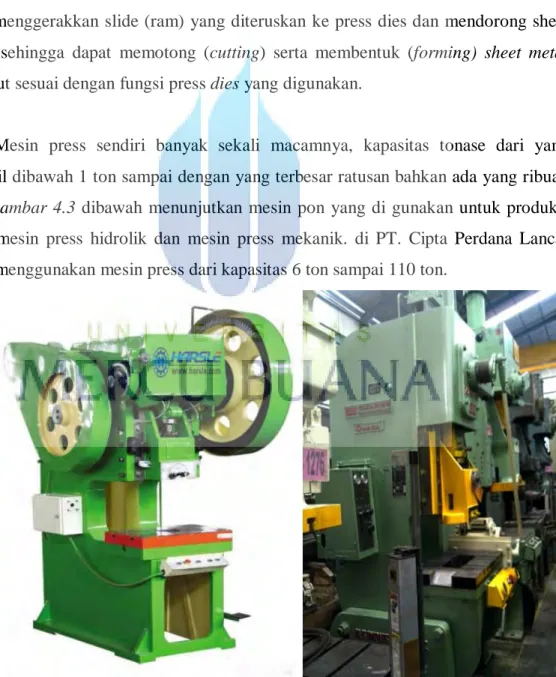 Gambar 4.2 Mesin press 20 ton dan 60 ton 