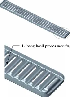 Gambar 4.36 Produk Piercing End Plate Radiator Lubang hasil proses piercing 