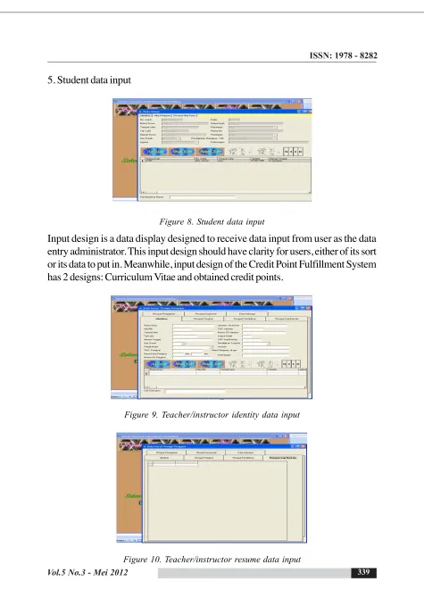 Figure 8. Student data input