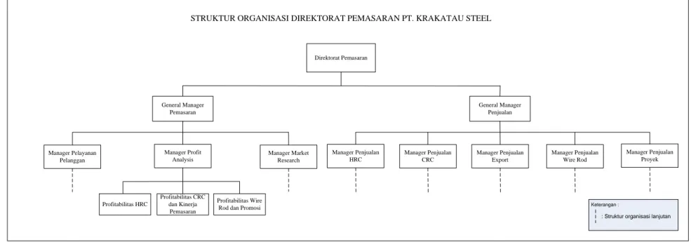 Gambar 1.2 Struktur Organisasi Direktorat Pemasaran PT. Krakatau Steel. 
