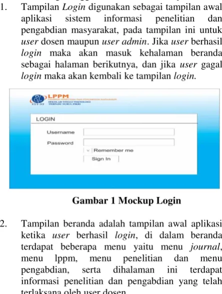 Gambar 1 Mockup Login 