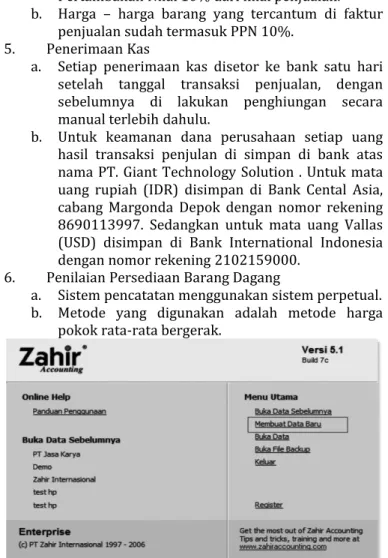 Gambar 3. Tampilan Jendela Zahir  