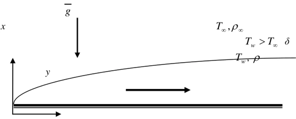 Gambar 1. Aliran konveksi alami diatas pelat horisontal 