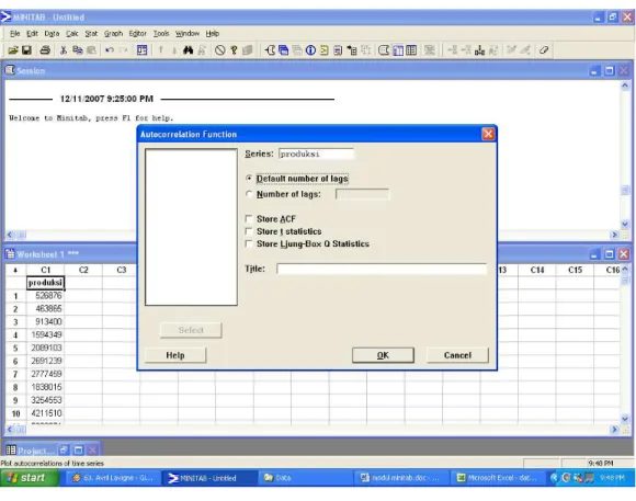 Gambar 6 Kotak Dialog Autocorrelation Function 
