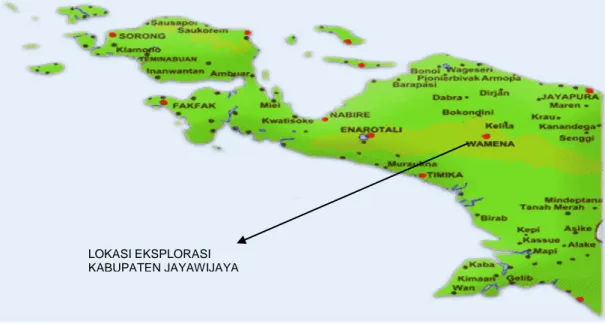 Gambar 1. Lokasi eksplorasi Calliandra callothyrsus di Wamena, Papua  2.  Persiapan dan pelaksanaan di lapangan 