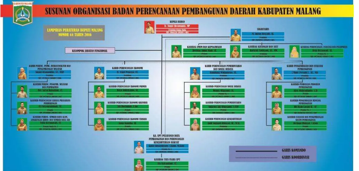 Gambar 1. Susunan Organisasi Bappeda Kabupaten Malang 