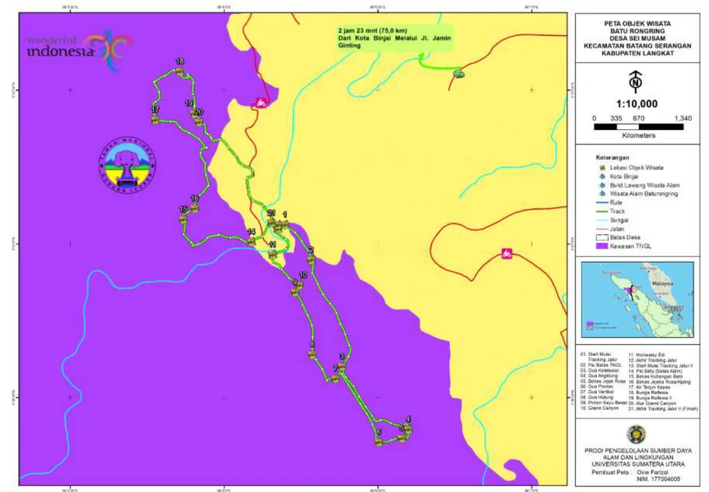 Gambar 4.6. Peta Jalur Objek Daya Tarik Wisata Batu Rongring