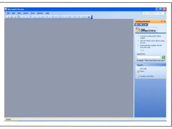 Gambar 2.7. Tampilan Awal Microsoft Office Access 2003 