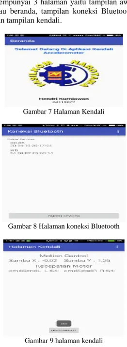 Gambar 8 Halaman koneksi Bluetooth 