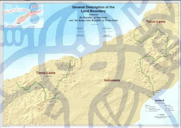 Gambar 3.1 Peta Batas Darat RI-RDTL (Bakosurtanal) 