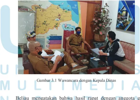 Gambar 3.1 Wawancara dengan Kepala Dinas 