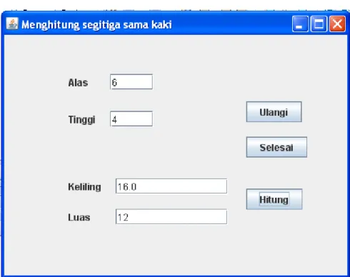Gambar 4.8 Tampilan Program Penghitung Segitiga 