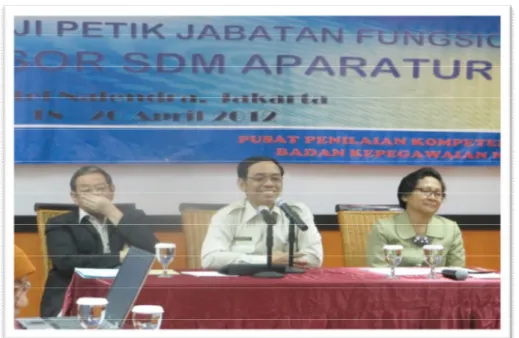 Gambar 3.8 Kegiatan Uji Petik Jabatan Fungsional Assesor SDM Aparatur  di BKD Jawa Tengah  