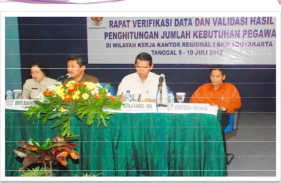 Gambar 3.10 Rapat verifikasi data dan validasi hasil penghitungan jumlah  kebutuhan pegawai di Kantor Regional I BKN Yogyakarta 