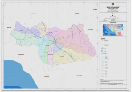 Gambar 2.1. Peta Administrasi Kabupaten Gayo Lues  Sumber : Rencana Tata Ruang Gayo Lues  2012-2032 