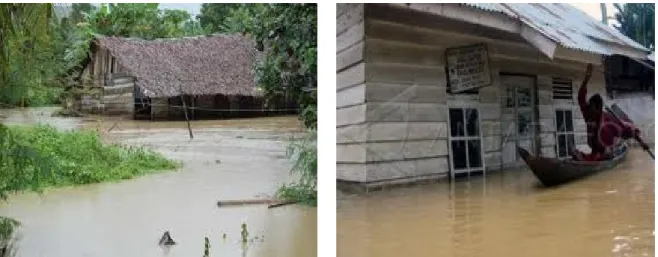Gambar 7.  Kondisi Banjir di Kecamatan Trumon Tahun 2011 Tabel 6 : Sebaran dan Luas Kawasan Rawan Banjir di Aceh Selatan 