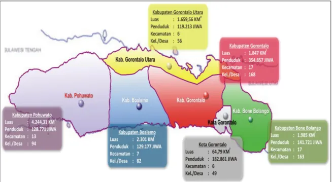 Gambar : 2.1 Peta Provinsi Gorontalo 