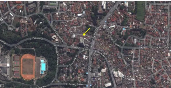 Gambar 3. Lokasi Apartemen Dago Butik di jalan Siliwangi Bandung Sumber: Google Map 2013