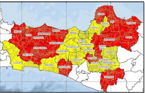Gambar I.1 Peta Indeks Risiko Bencana Jawa Tengah 