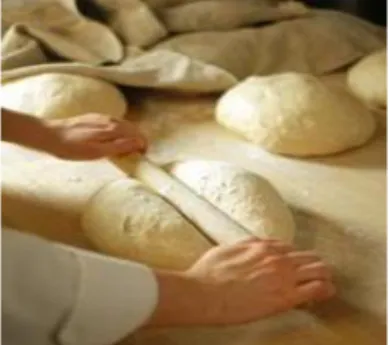 Gambar 3. Proses  Pembuatan Adonan Bahan  Roti Secara Manual dengan Menggunakan 