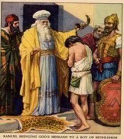 Gambar 1.4 Samuel mengurapi Daud menjadi raja   Sumber: https://www.blogspot.com 