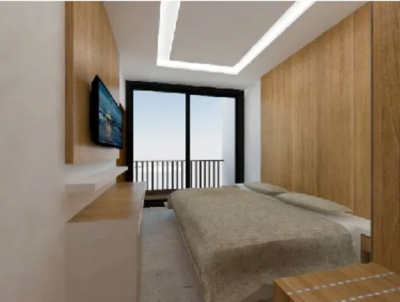 Gambar 3.16 Render Interior Kamar Kost Agus Bali  Sumber: Dokumen JAP Studio 