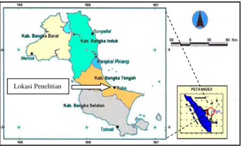 Gambar 2  Peta Pulau Bangka (Sumber PT. Koba Tin 2004) 