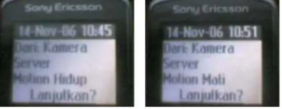 Gambar 9. Laporan Status Selain itu  control melalui SMS bisa memerintahkan program  untuk merekam video dengan isi pesan TV  (password) (durasi (detik))