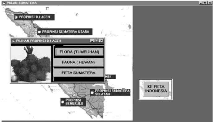 Gambar 5: Sub Menu Pilihan Flora Dan Fauna  Provinsi NAD (Aceh) 