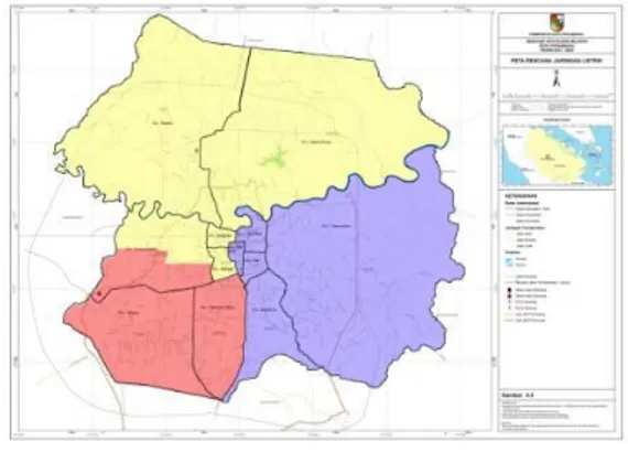 Gambar 4.3 Peta Pembagian Area Pelayanan  Gardu Induk di Kota Pekanbaru 