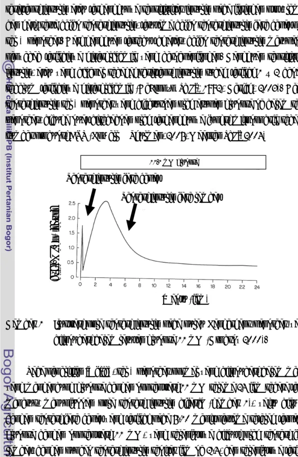 Gambar 1   Ilustrasi pola sekresi insulin pada pulau Langerhans pankreas yang   diinkubasi dalam larutan glukosa 11 mM (Grodsky 2000)