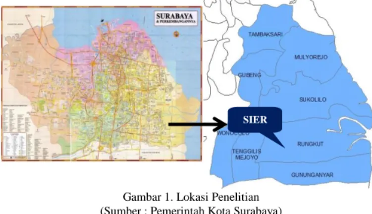 Gambar 1. Lokasi Penelitian  (Sumber : Pemerintah Kota Surabaya) 