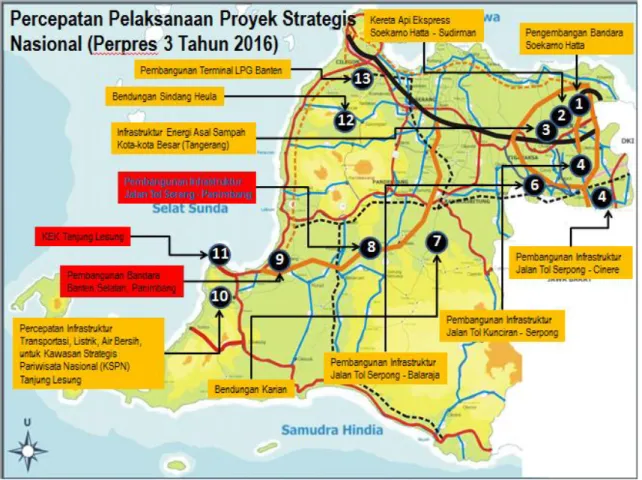 Gambar 6.6 Proyek Starategis Nasional   di Provinsi Banten dalam Perpres No 3 .2016 