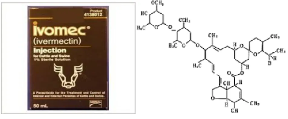 Gambar 9. Bentuk sediaan dan struktur kimia Ivermectin.