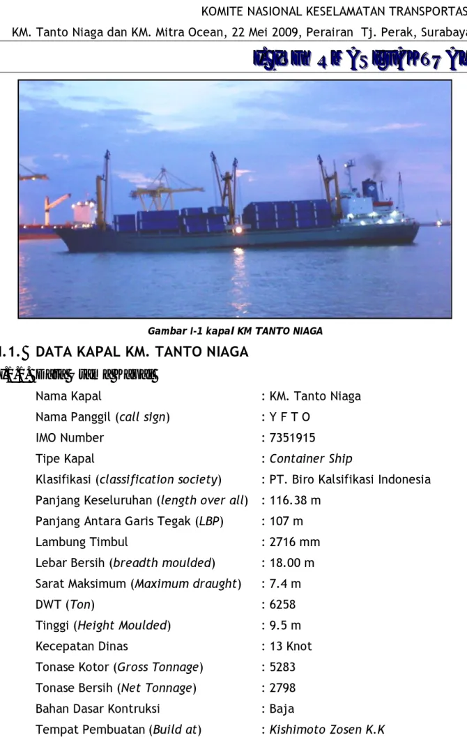 Gambar I-1 kapal KM TANTO NIAGA 
