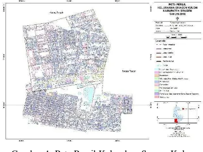 Gambar 1. Peta Persil Kelurahan Sragen Kulon 