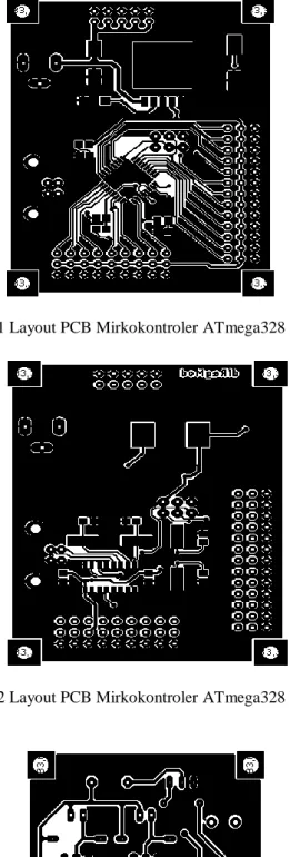 Gambar 3.2 Layout PCB Mirkokontroler ATmega328 Bawah 
