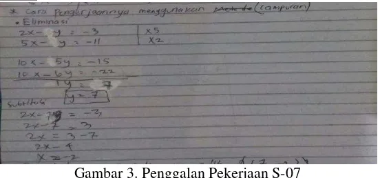 Gambar 3. Penggalan Pekerjaan S-07 