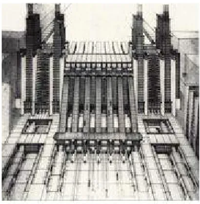 Gambar 11. Gambar Perspektif dari La Citta Nuova oleh Sant'Elia, 1914. 