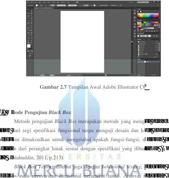 Gambar 2.7 Tampilan Awal Adobe Illustrator CC