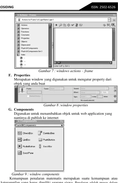 Gambar 7 : windows actions – frame 