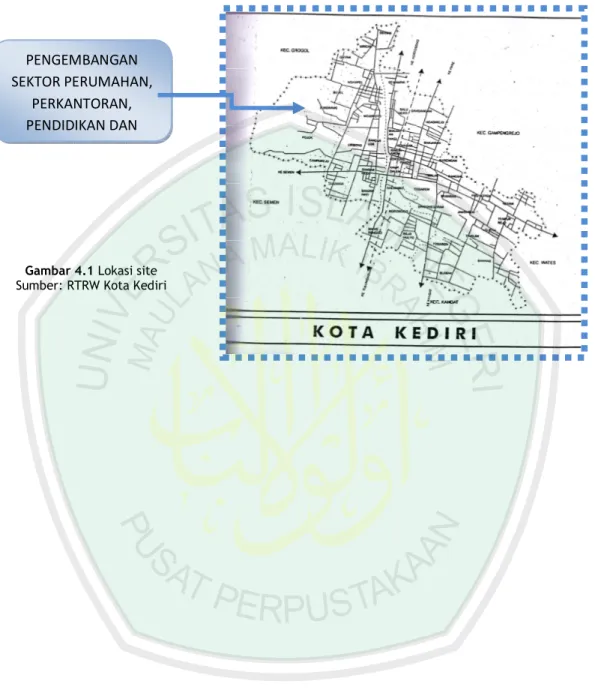 Gambar 4.1 Lokasi site  Sumber: RTRW Kota Kediri
