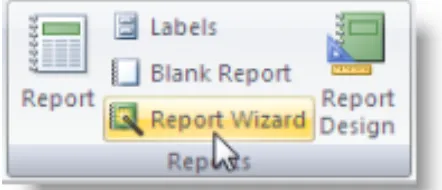 Gambar 1: Tampilan ribbon menu Report Wizard 