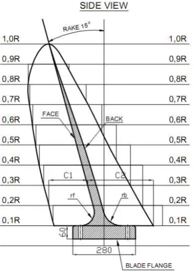 Gambar 6. Projected dan Developed Area Blade B-4.650 